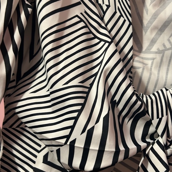 Striped Black and White Women's Top - Picture 5 of 5